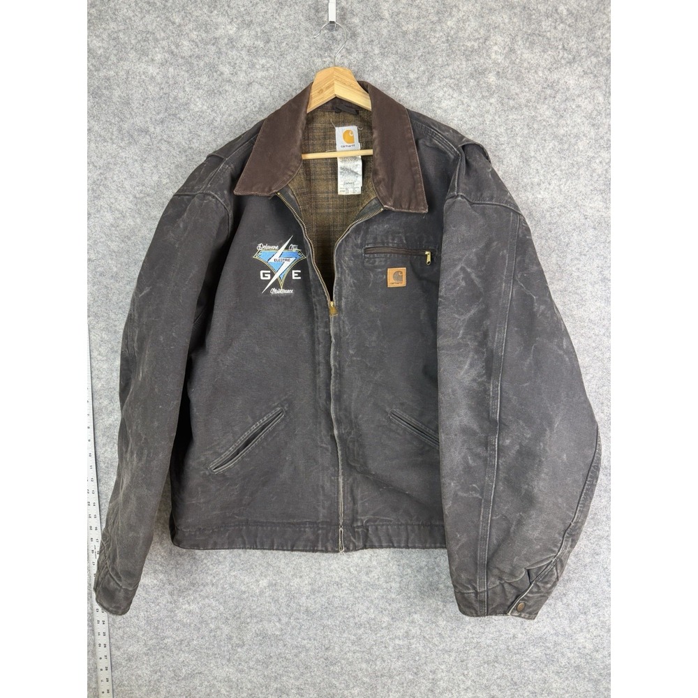 Vintage Carhartt Detroit Jacket Mens 3XL Tall Blanket Lined Tan Black 90s J97